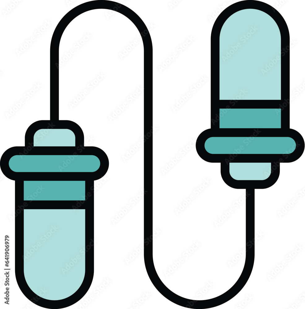 Fitness jumping icon outline vector. Training rope. Gym exercise color flat Fitness jumping icon outline vector. Training rope. Gym exercise color flat