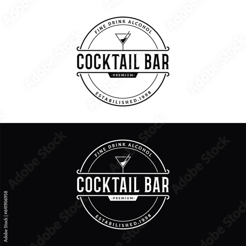 Premium quality cocktail alcohol drink logo design with vintage style. Logo for bar, restaurant, pub, business, badge.