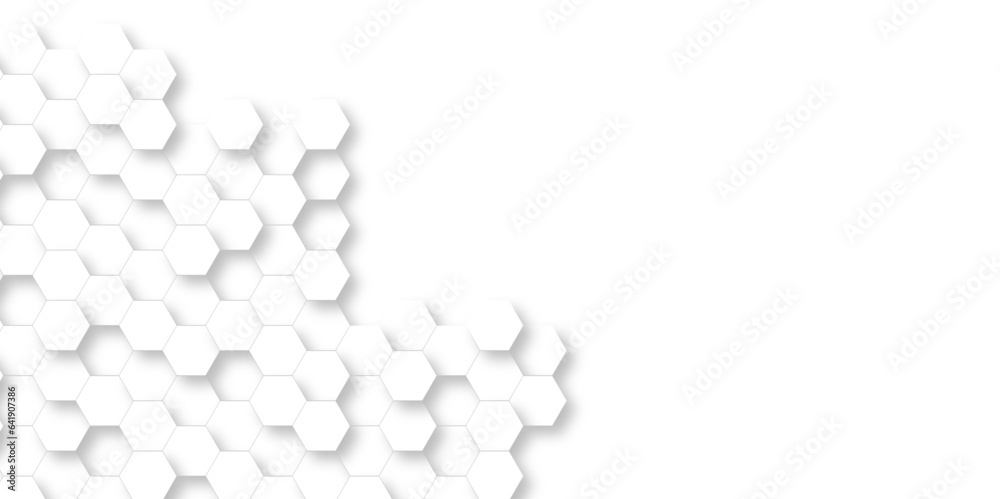 Seamless pattern with hexagons White Hexagonal Background. Luxury White Pattern. Vector Illustration. 3D Futuristic abstract honeycomb mosaic white background. geometric mesh cell texture. Seamless pattern with hexagons White Hexagonal Background. Luxury White Pattern. Vector Illustration. 3D Futuristic abstract honeycomb mosaic white background. geometric mesh cell texture.