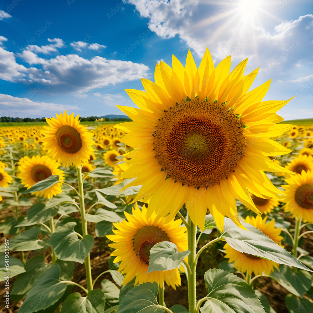 Summer sunflower flower background banner