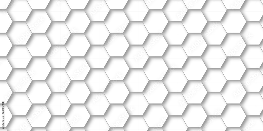 White Hexagonal Background. Luxury White Pattern. Vector Illustration. 3D Futuristic abstract honeycomb mosaic white background. geometric mesh cell texture.
White Hexagonal Background. Luxury White Pattern. Vector Illustration. 3D Futuristic abstract honeycomb mosaic white background. geometric mesh cell texture.