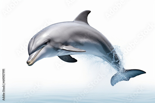 funny dolphin in white background