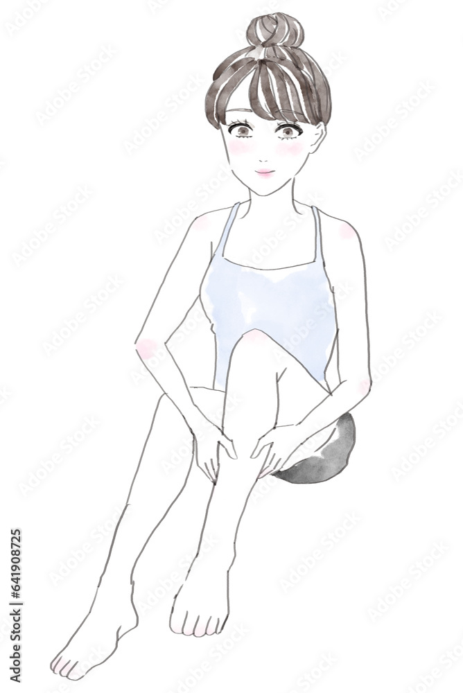 ふくらはぎが細くなって喜ぶ女性 ふくらはぎが細くなって喜ぶ女性