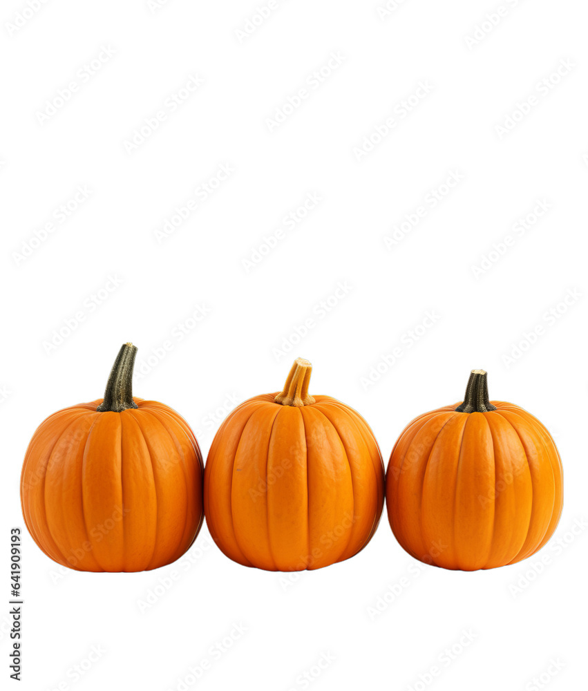 Three small pumpkins sitting together