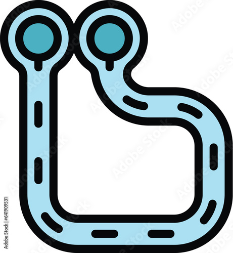 Top racetrack icon outline vector. Race track. Start circuit color flat