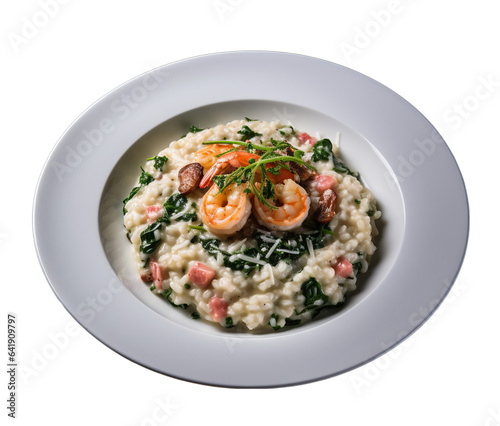 A delicious plate of riso and shrimp photo