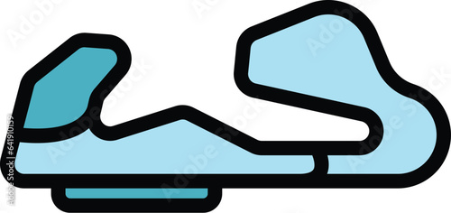 Moto race track icon outline vector. Start circuit. Top view color flat