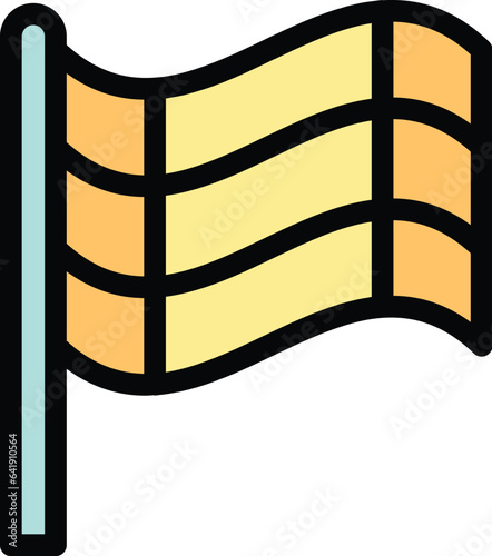Racehorse flag icon outline vector. Horse race. Jockey sport color flat