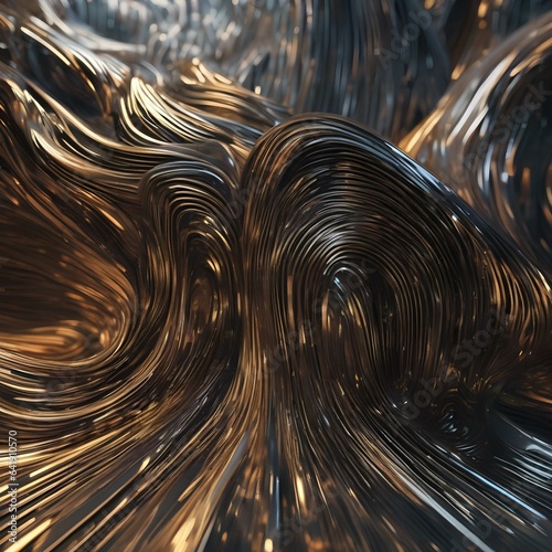 Liquid metal tendrils weaving through a pixelated dreamscape1