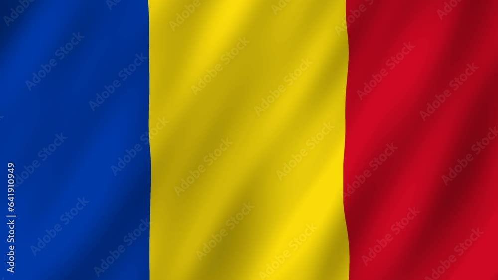 Flag of the Romania waving animation. looping National Romania flag animation background 4k Flag of the Romania waving animation. looping National Romania flag animation background 4k