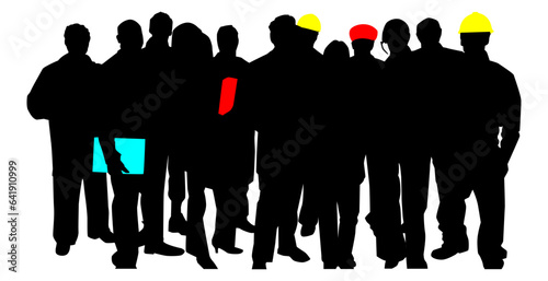Group of worker people silhouette. Celebration and holiday element illustration. Fit for element, background, banner, backdrop, cover. Vector Eps 10
