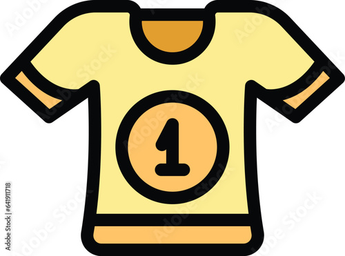 Jockey tshirt icon outline vector. Horse race. Derby track color flat