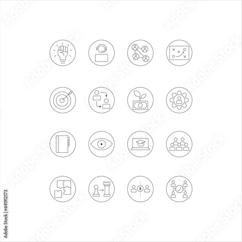 Business icon set, Management icons, Modern business icons. photo