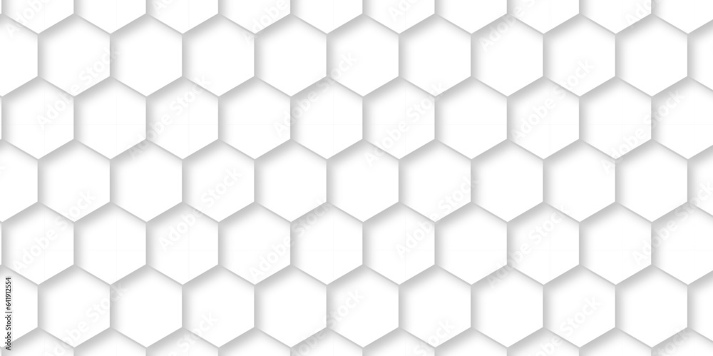 Fototapeta premium White Hexagonal Background. Luxury White Pattern. Vector Illustration. 3D Futuristic abstract honeycomb mosaic white background. geometric mesh cell texture. 