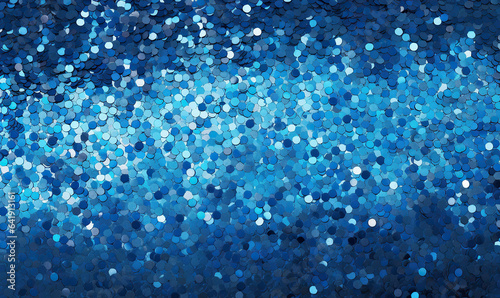 Sparkling shimmering blue sequin background banner