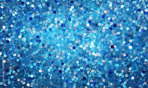 Sparkling shimmering blue sequin background banner