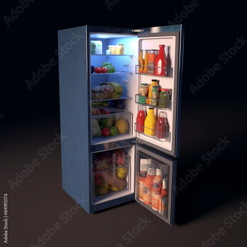 indoor refrigerator theme design illustration