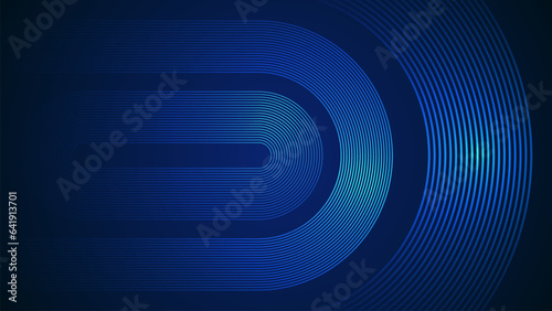 Dark blue simple abstract background with lines in a curved style geometric style as the main element.