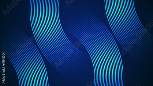 Dark blue simple abstract background with lines in a curved style geometric style as the main element.
