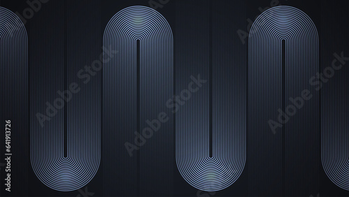 Black simple abstract background with lines in a curved style geometric style as the main element.