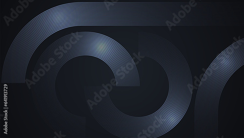 Black simple abstract background with lines in a curved style geometric style as the main element.
