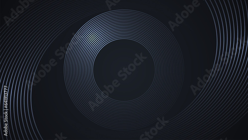 Black simple abstract background with lines in a curved style geometric style as the main element.