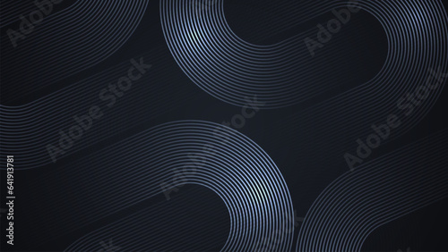 Black simple abstract background with lines in a curved style geometric style as the main element.