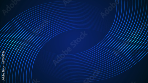 Dark blue simple abstract background with lines in a curved style geometric style as the main element.