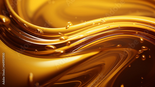 A Glistening Oil Drop in a Sea of Liquid Gold photo