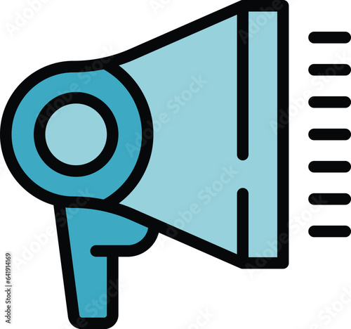 Lifeguard megaphone icon outline vector. Safety water. Kid vest color flat