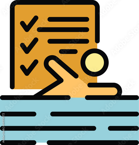 Beach ocean icon outline vector. Safety water. Guard vest color flat