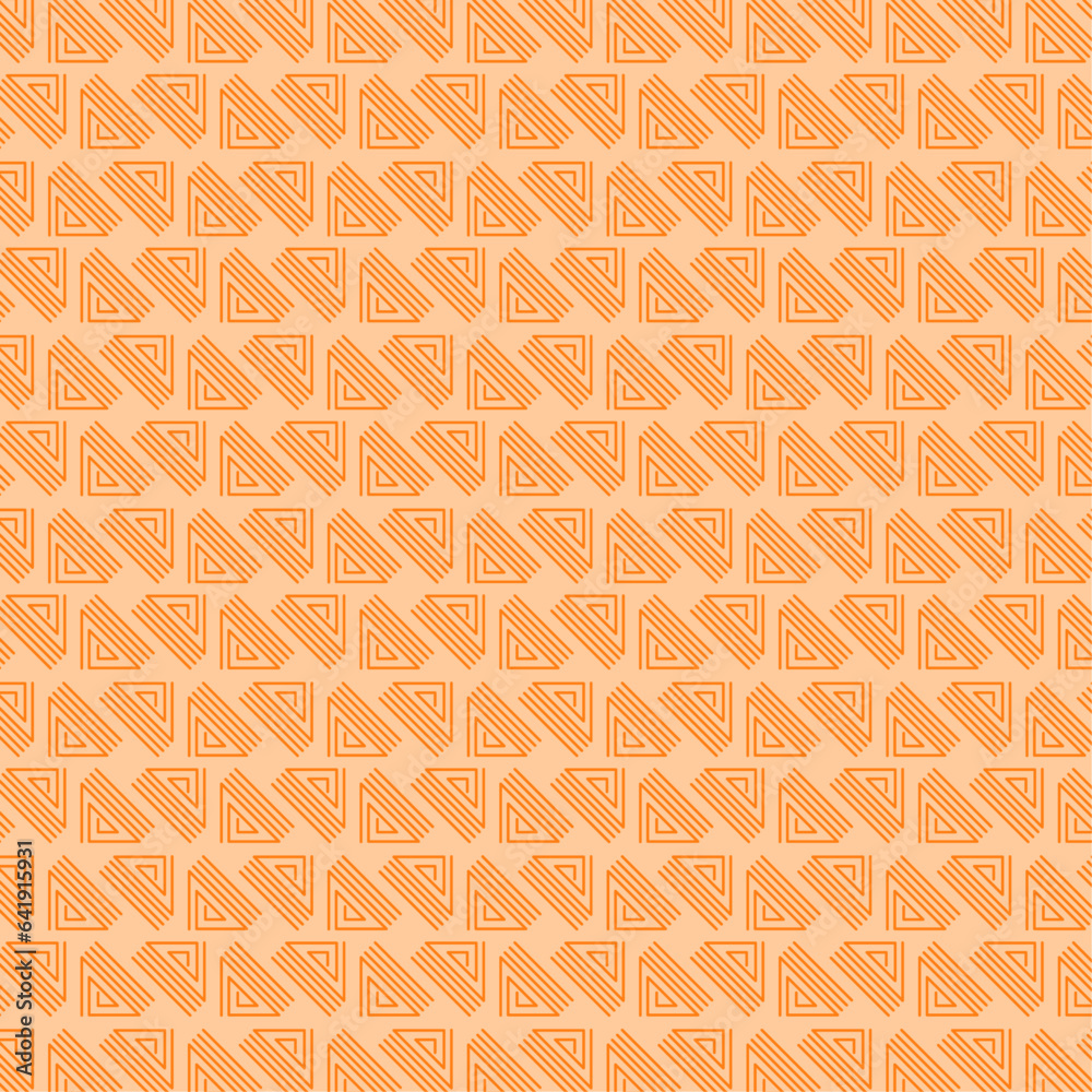 Seamless pattern triangles abstract minimal lines orange peach color vector