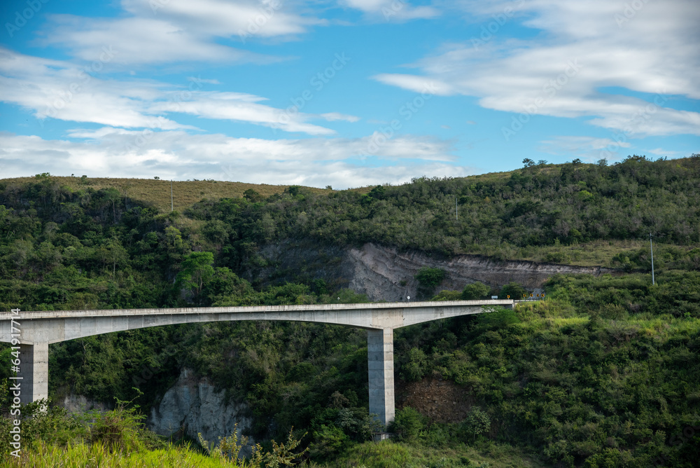Concrete bridge on a rural road in Colombia.