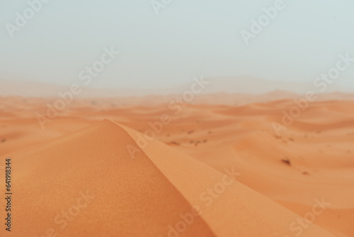 Sand texture during sunrise  Sahara Desert Merzouga  Morocco landscape oriented
