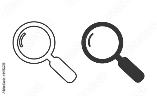 Vector magnifying glass icon set collection of simple symbols for search or zoom