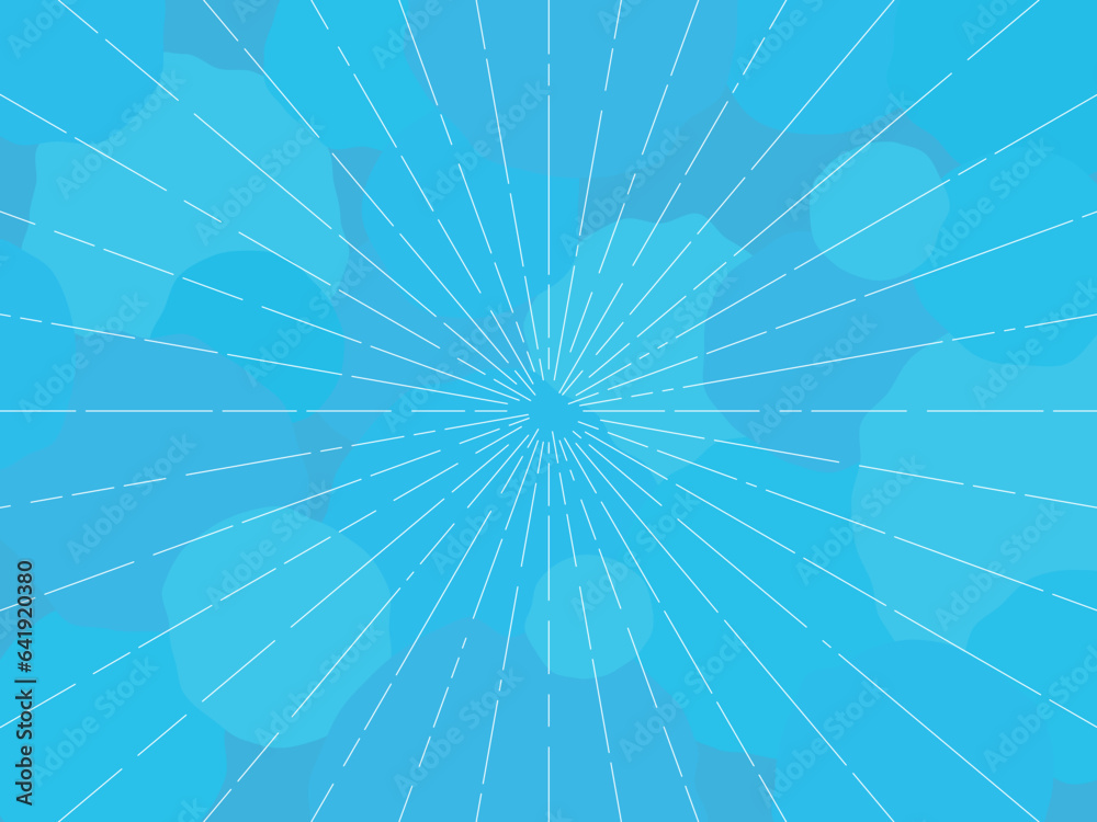 Obraz premium 背景素材 青色 水色 幾何学模様の注目背景 集中線 ポップ カジュアル