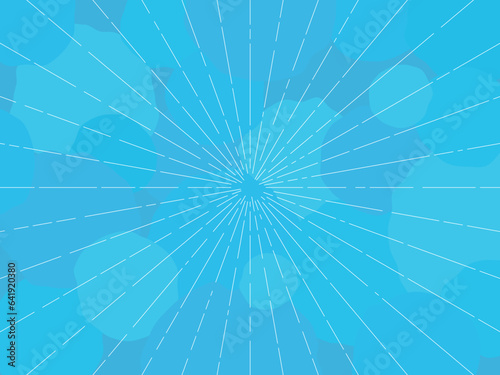 背景素材 青色 水色 幾何学模様の注目背景 集中線 ポップ カジュアル 