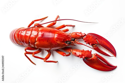 Fresh delicious boiled crayfish isolated on white background