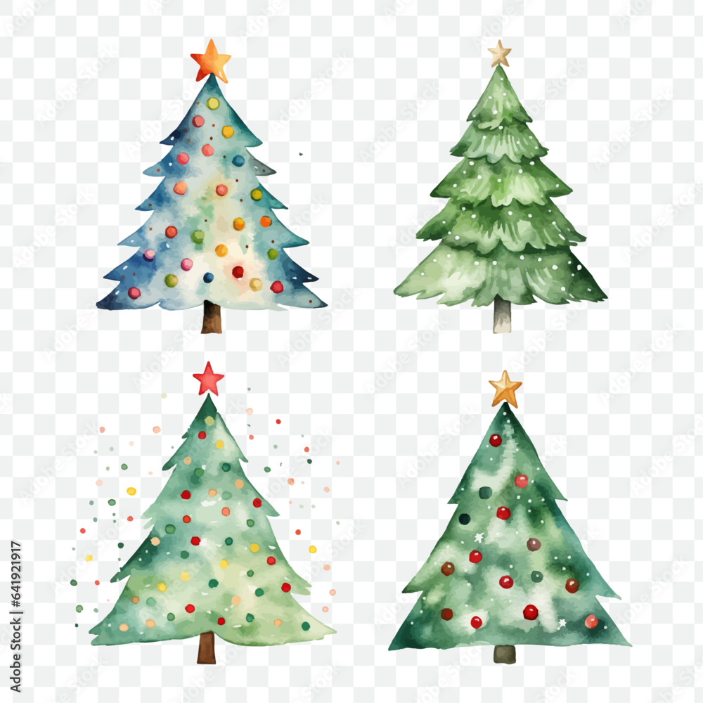 Christmas tree transparency vector graphic element
