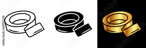 Adhesive Tape Icon, an icon representing adhesive tape, symbolizing bonding, sealing, and joining in various applications, from packaging and crafts to repairs and industrial uses.