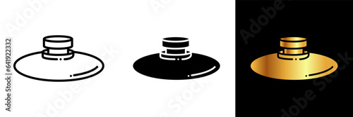 Suction Cup Icon, an icon representing a suction cup, symbolizing secure adhesion and versatile gripping in various applications, from household tasks to industrial uses.