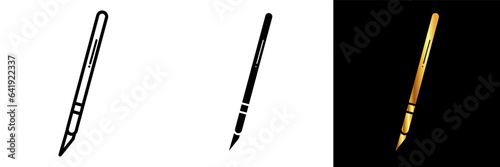 Precision Knife Icon, an icon representing a precision knife, symbolizing accuracy, fine cutting, and meticulous craftsmanship in various applications, from art and design to delicate tasks.