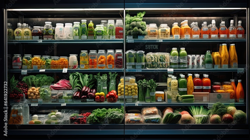 Refrigerated foods in store