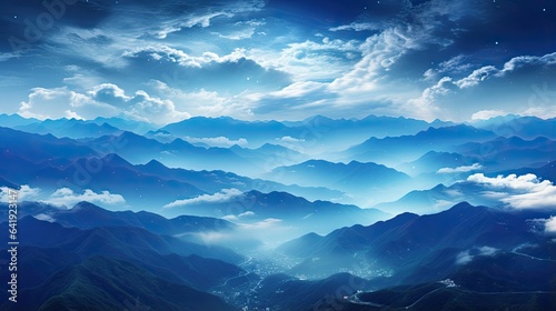 Scene of milky way and starry sky on high mountains in summer