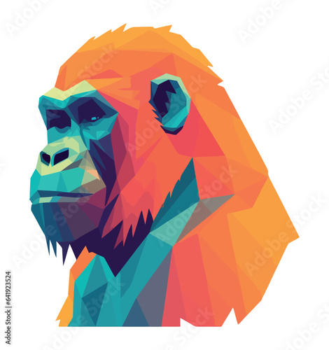 Geometric gorilla animal wildlife