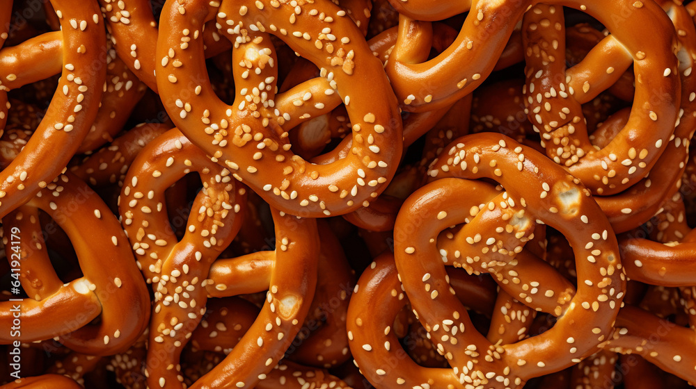 Pile of Pretzels with Sesame Seeds, Irresistible Snack for Crunchy Cravings Pile of Pretzels with Sesame Seeds, Irresistible Snack for Crunchy Cravings