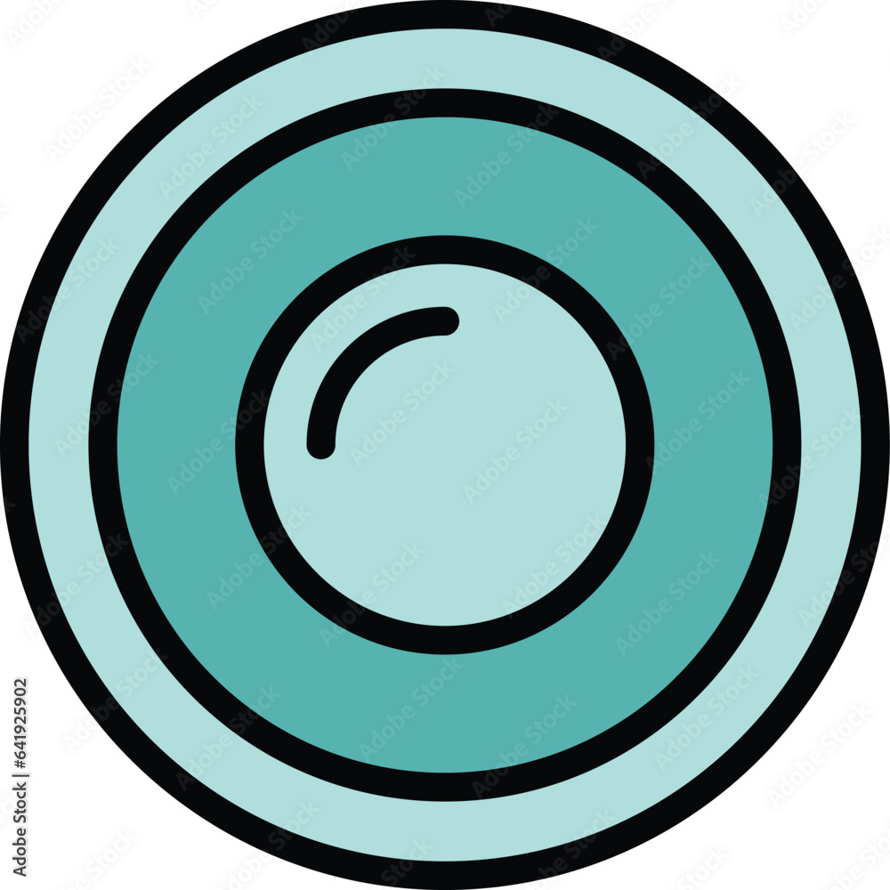 Art school plate icon outline vector. Pottery class. Making education color flat Art school plate icon outline vector. Pottery class. Making education color flat