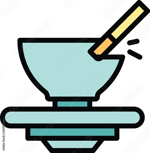 Ceramic workshop icon outline vector. Pottery class. Art school color flat