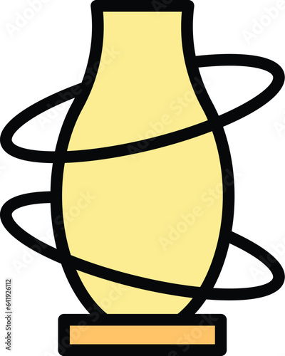 Modern vase icon outline vector. Class art. School making color flat