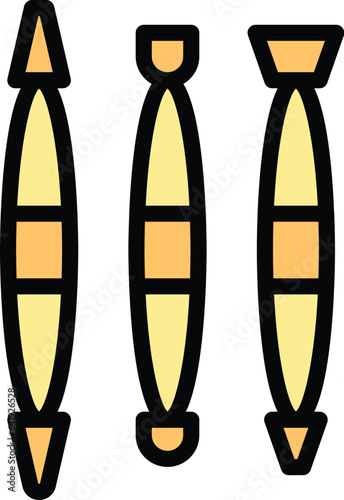 Pottery handle tools icon outline vector. Art class. Ceramic workshop color flat